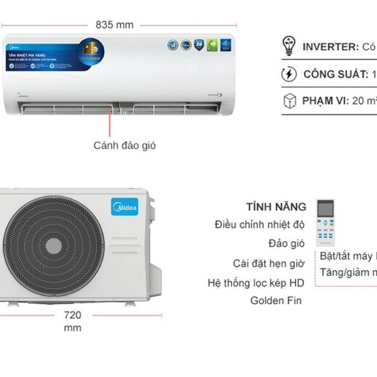 Midea 2Hp Inverter MSAGII-18CRDN8